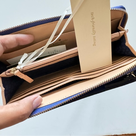 NWT Kate Spade Grand Street Layton Blue Leather Wallet Wristlet - Picture 7 of 7